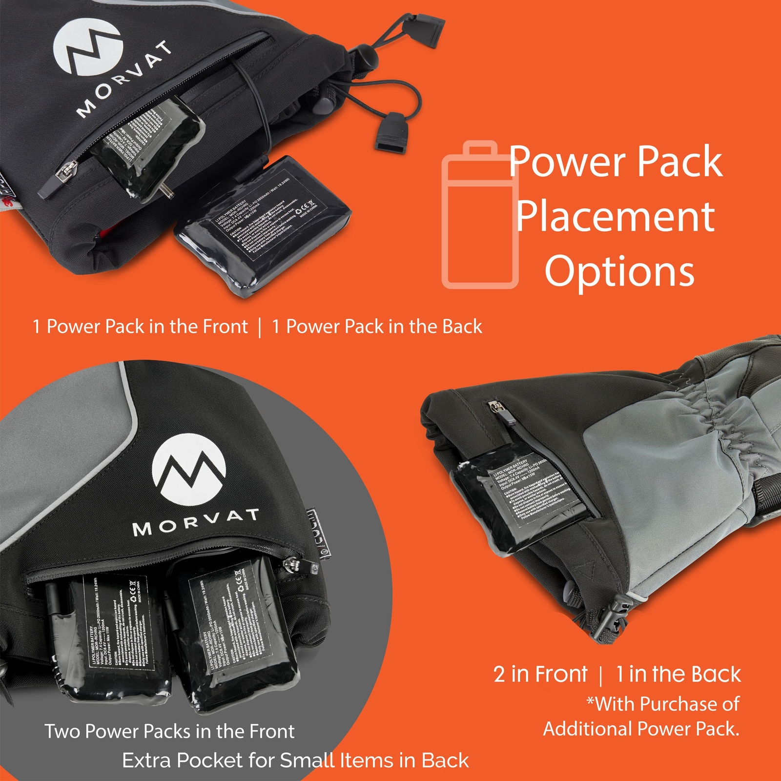 Morvat 16+ Hour Charge Men/Women Rechargeable Battery Electric Heated Gloves