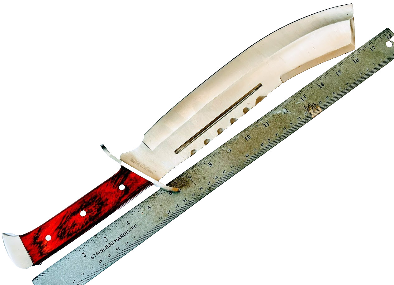 Large 17" Machete Fixed Blade Knife Wood Handle Unused Ridge Runner 440SS