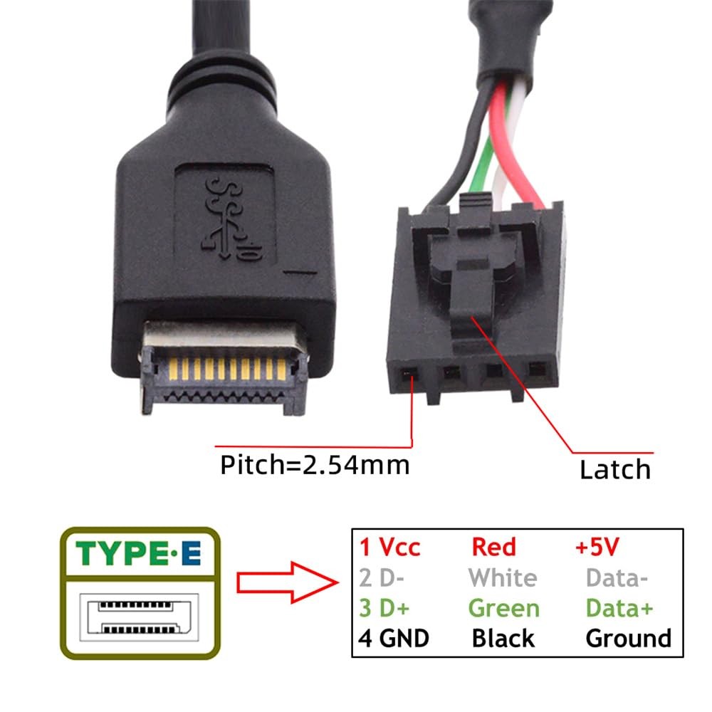 USB 3.1 TypeE Front Panel Header to 9pin Motherboard HUB Adapter Port Set