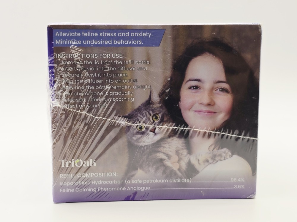 TriOak Cat Calming Diffuser Kit Feline Anxiety Relief Pheromone Kit 2 Diffusers
