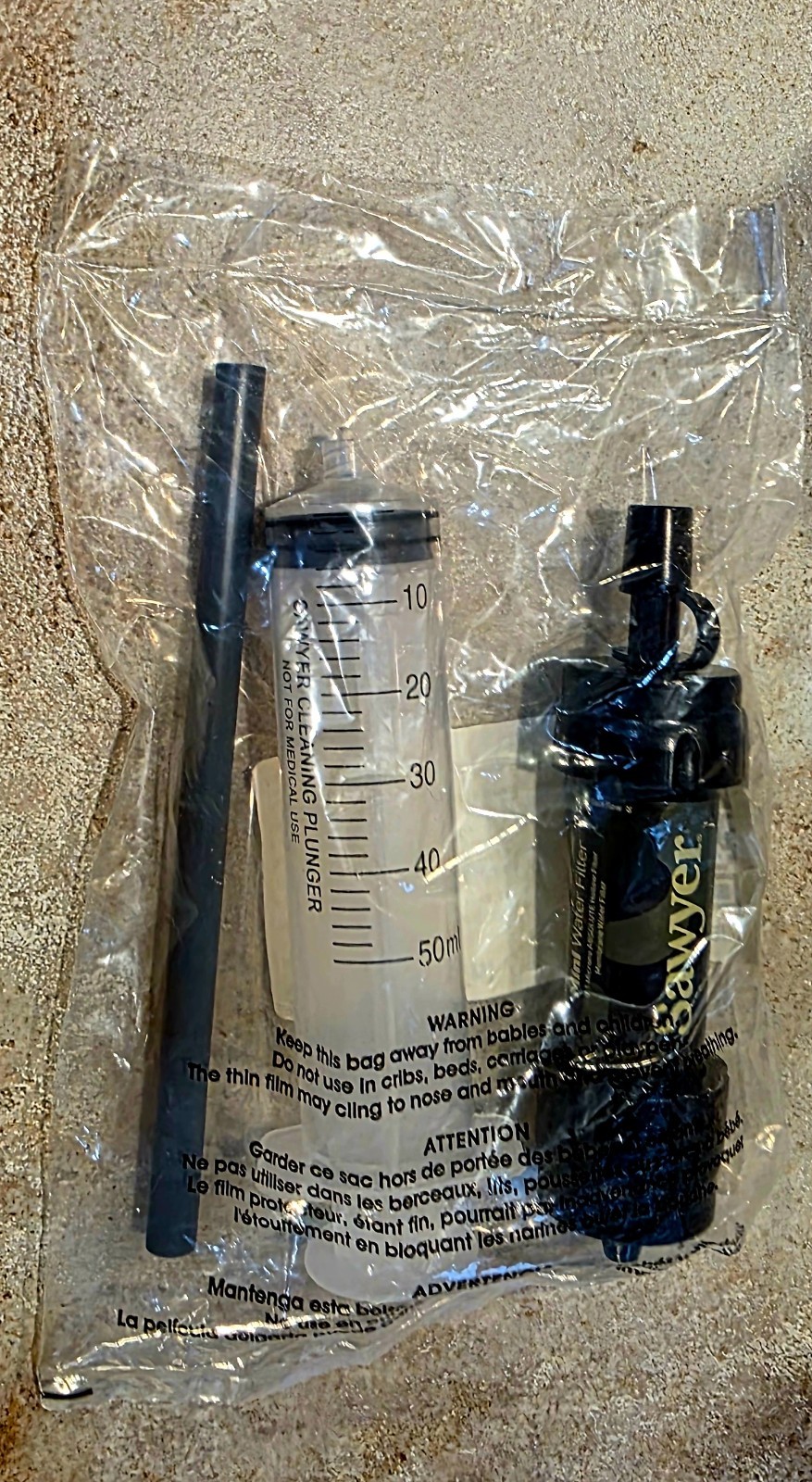 Mini Water Filtration System By Sawyer Single Pack Straw. Emergency-camp-hike