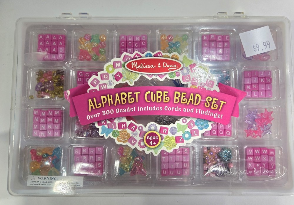 Melissa & Doug Alphabet Cube Bead Set New