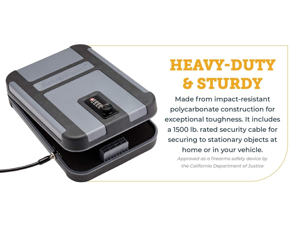 SnapSafe Treklite Gun Safe Lock Box with TSA Combination Lock