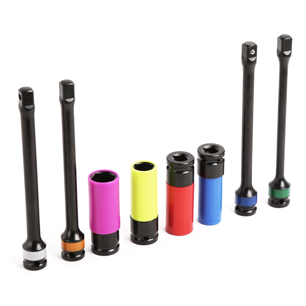 Torque Limiting Extension bar & Deep Impact Socket Set, SAE & Metric 8PCS Cr-Mo