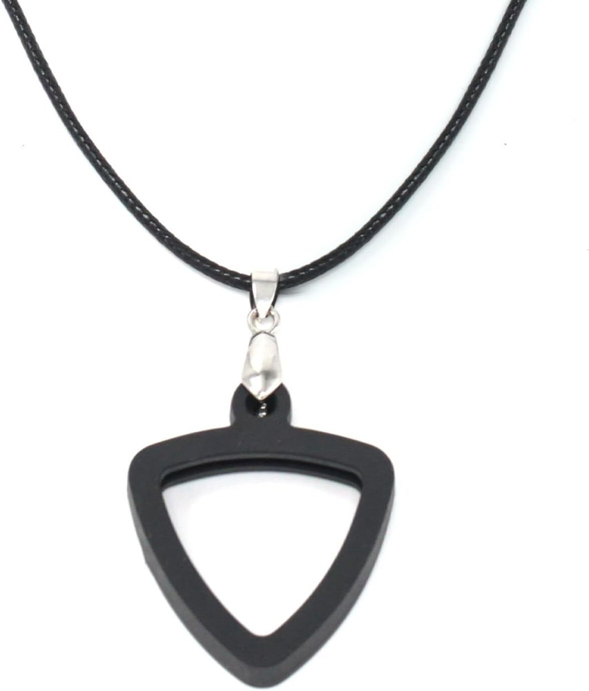 Necklace Silicone Guitar Pick Holder Keychain Double-Sided Universal Triangle