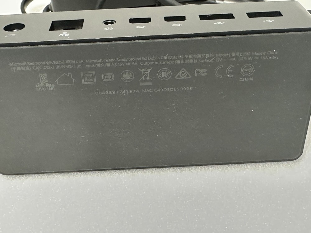 Microsoft Surface Dock Docking Station Model 1661 with Microsoft Adapter 1749