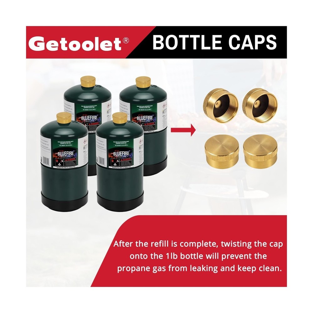 Getoolet Propane Refill Adapter for 1 lb. Tanks, Propane Refill Elbow Adapter...