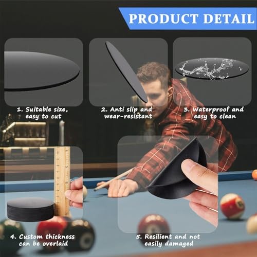 50 Pcs Billiard Pool Table Leg Shims, 3" Diameter Rubber Pool Table Leveling