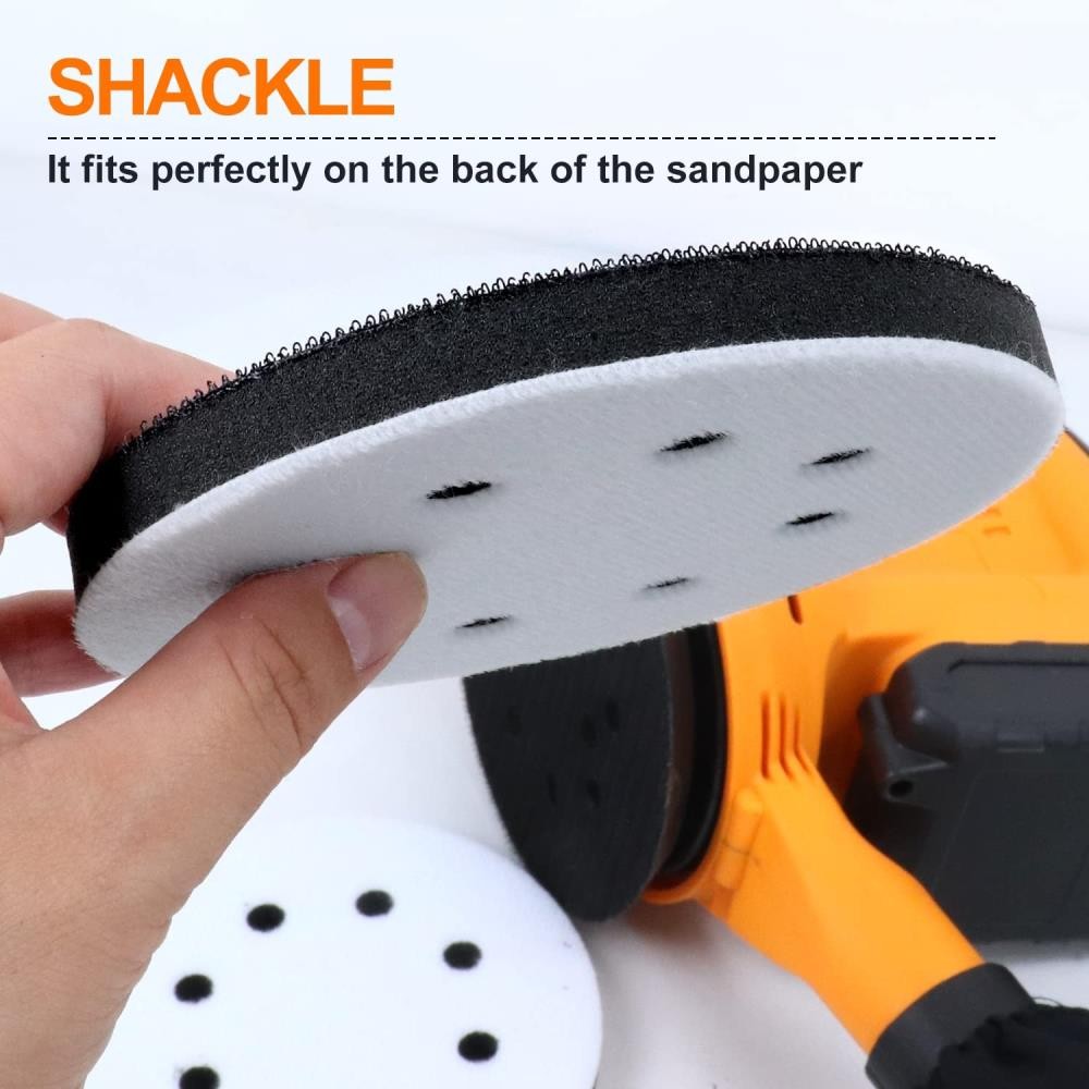 Cushion Buffer Pad Density Backing Hook Soft Sponge 8Holes Loop Interface 5" ∧ ╏