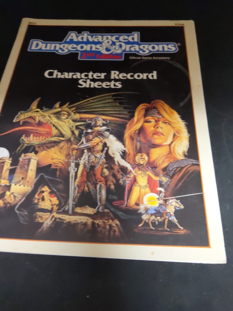 AD&D 2nd Edition REF2 Player Character Record Sheets TSR