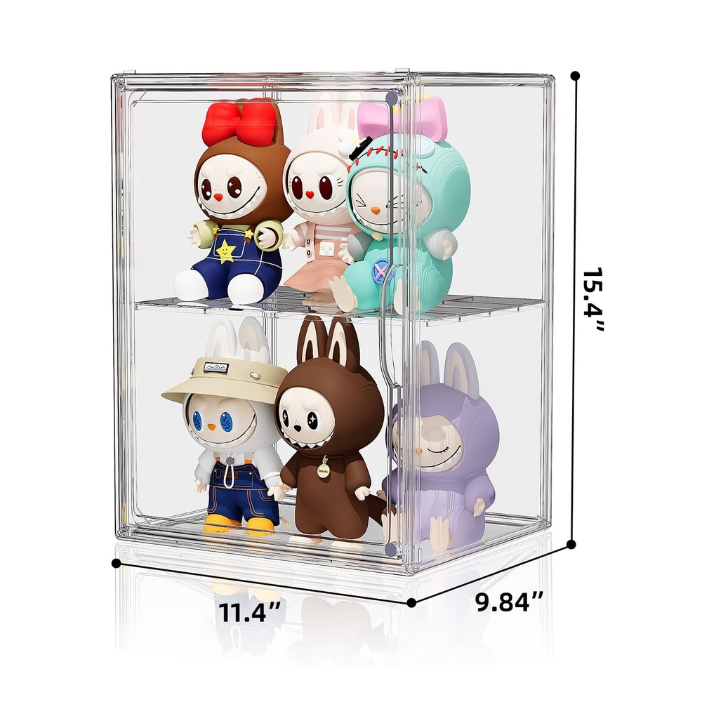 Clear Acrylic Display Case, Super Large Stackable Storage Bins Magnetic Attra...