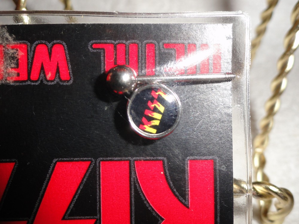 KISS Band Metal Wear Flame Logo BarBell Ring Body Jewelry