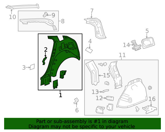 Genuine GM Driver Side Body Side Inner Panel 20890576