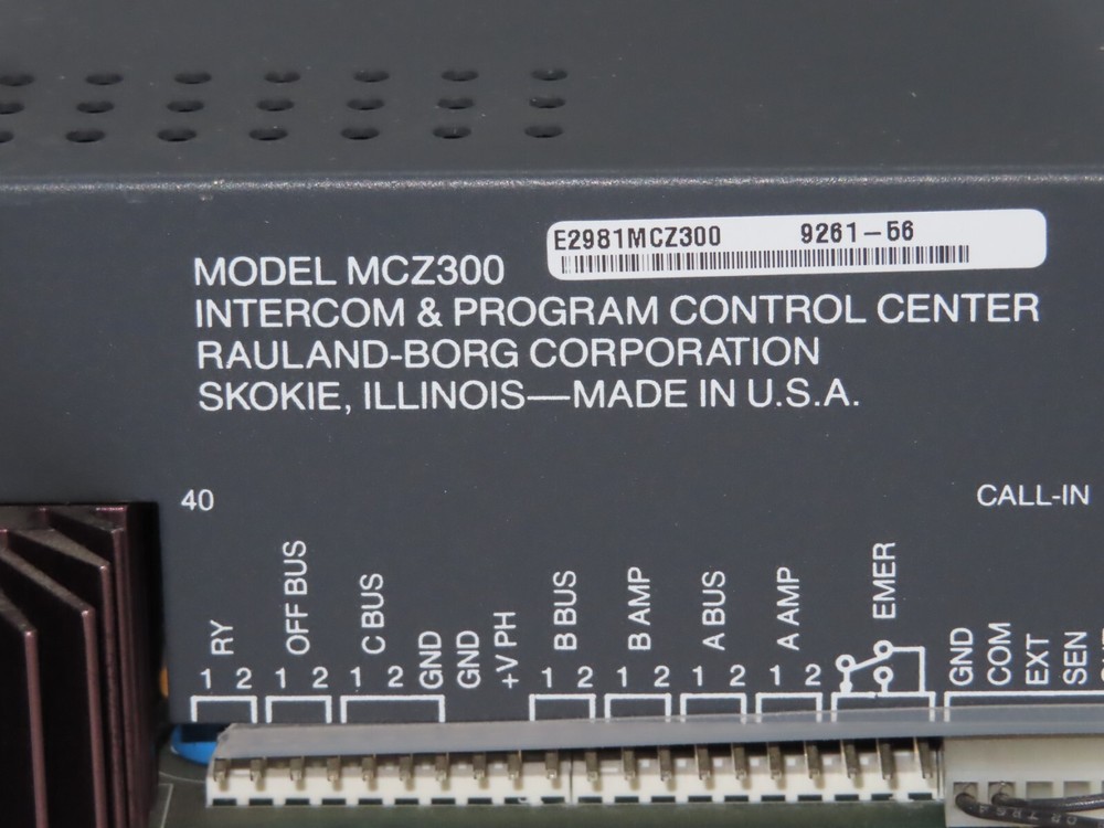 Rauland Borg MCZ300 Intercom & Program Control Center