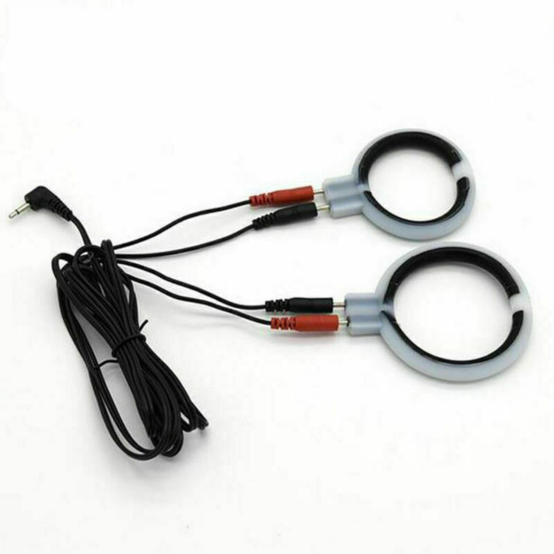 Electr Shock Kit Adjustable E-Stim 2 Rings Plugs MALE Prostate Exerciser Device