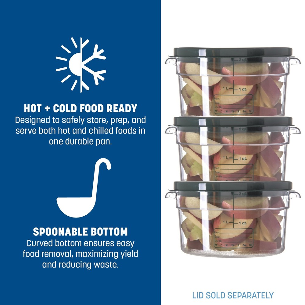 Storplus Round Food Storage Container with Stackable Design for Catering, Buf...