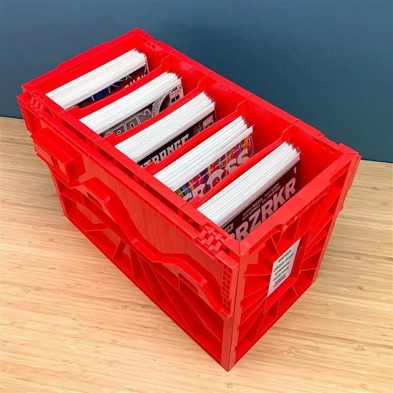 BCW Comic Book Bin Heavy Duty Plastic Box Stackable Holds 150 Bagged in YELLOW