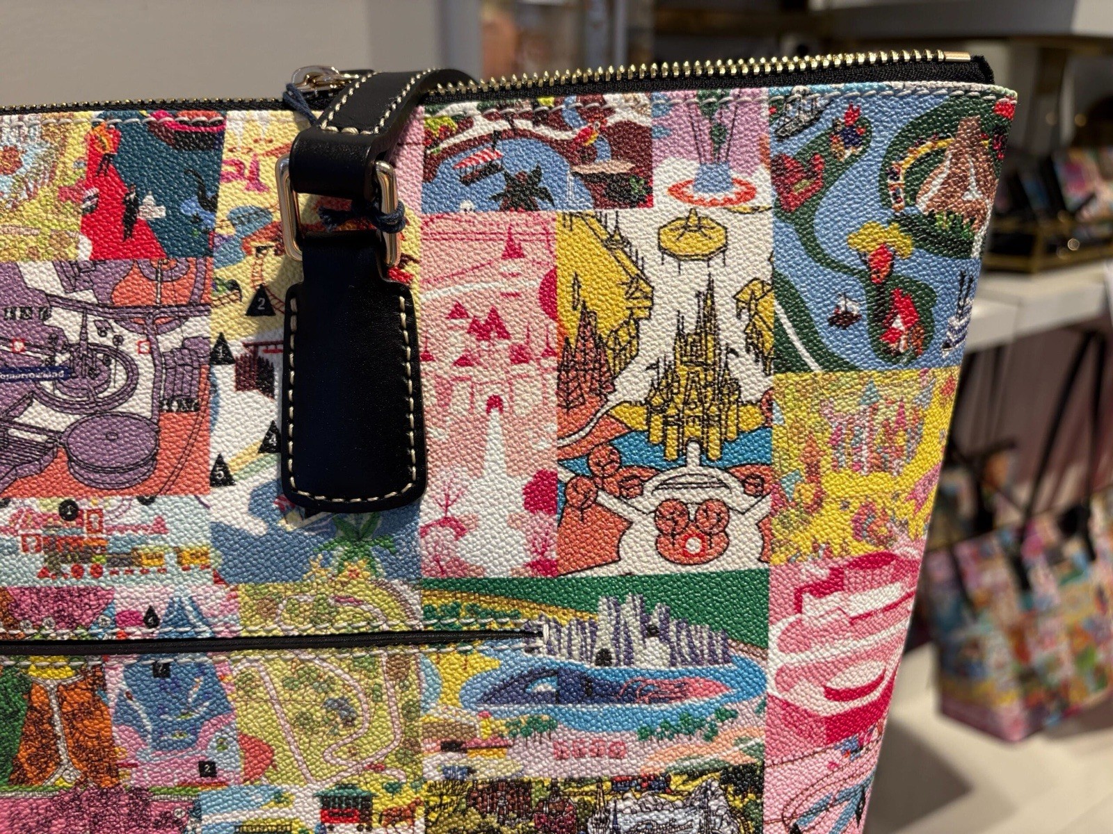 2026 Disney Parks Dooney & Bourke Vintage Park Map Icons Tote Bag NWT