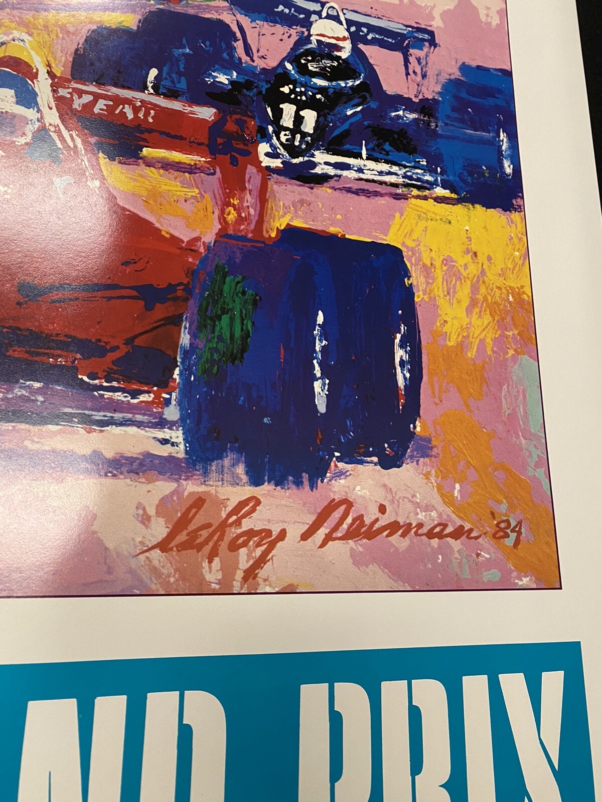 1984 LEROY NIEMAN DALLAS GRAND PRIX ORIGINAL ADVERTISING PRINT!RACE DECOR!GIFT:)