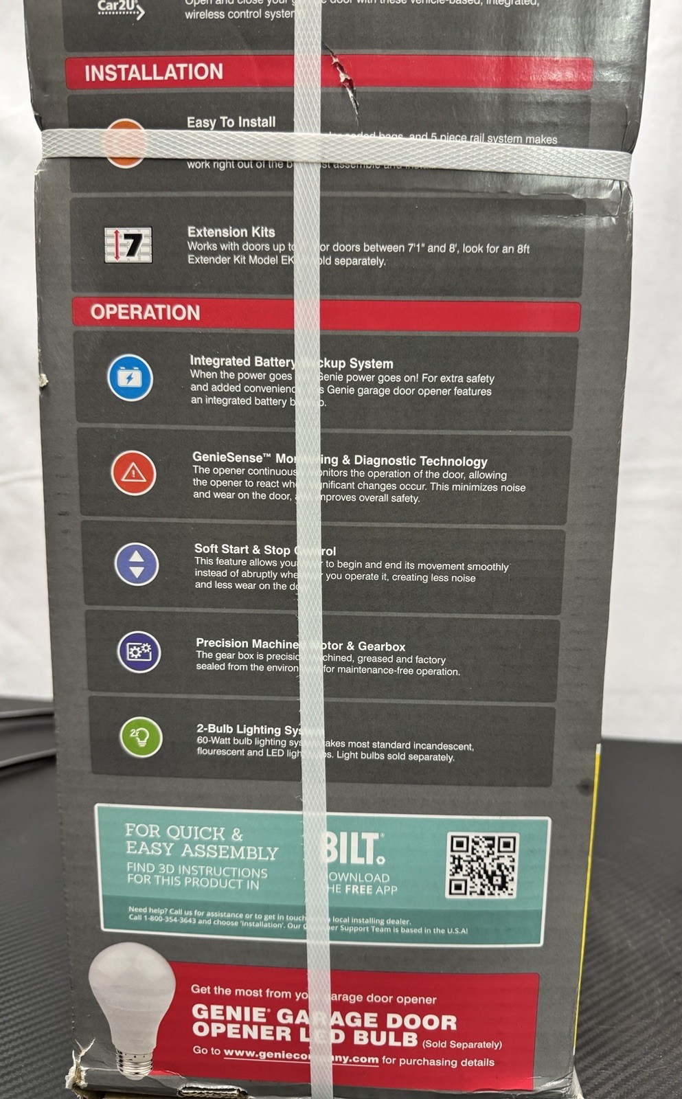 Genie Garage Door Opener+ Battery Back-Up+Keypad 1 ¼ HPc Belt drive 38959Y Model