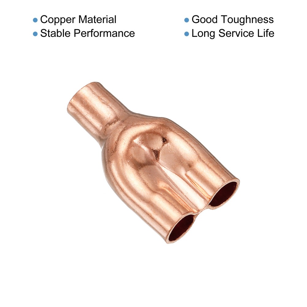 3pc Tee Y Type Copper Fitting Welding Joint Split Union Intersection 1/4 Inch ID