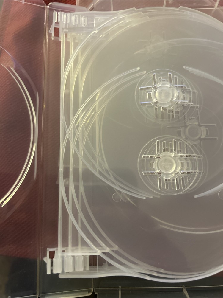 Adjustable Plastic 10 Disc Clear Case Cd Dvd Blu Ray Storage Container