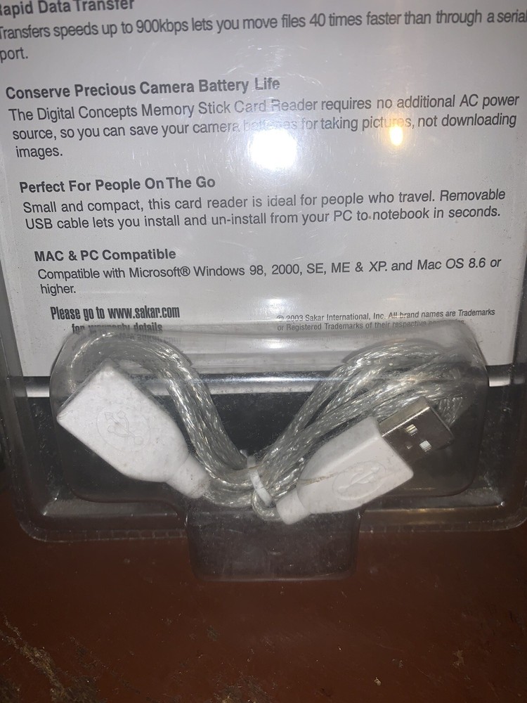 Digital Conepts CR30 Camera Memory Stick Card Reader / Writer USB