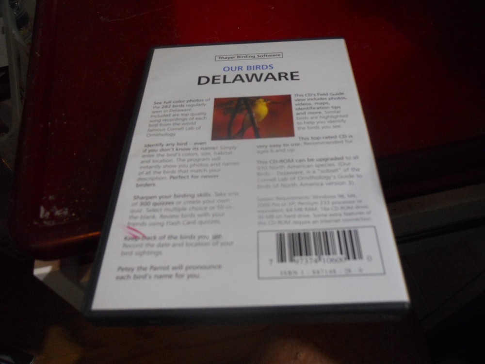 Thayer Birding Software Our Birds DELAWARE CD Rom 2002 V 3 WITH KEY CODE