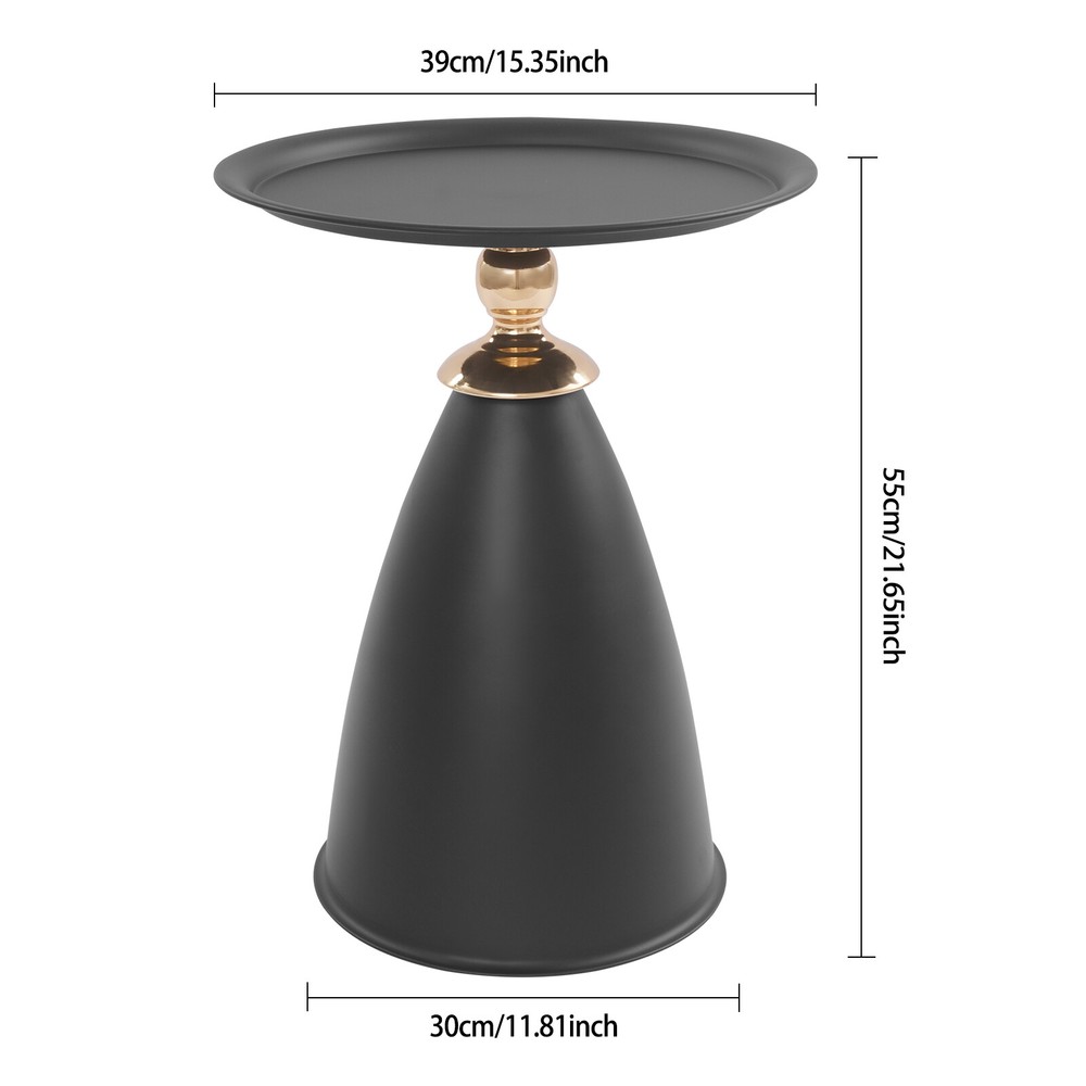 Small Round Side Table, Iron Side Table for Small Spaces, Modern Couch End Table