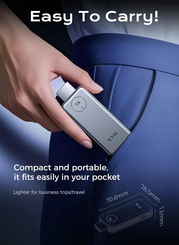 Portable Wireless HDMI Transmitter & Receiver for Streamlining 4K Media Playback