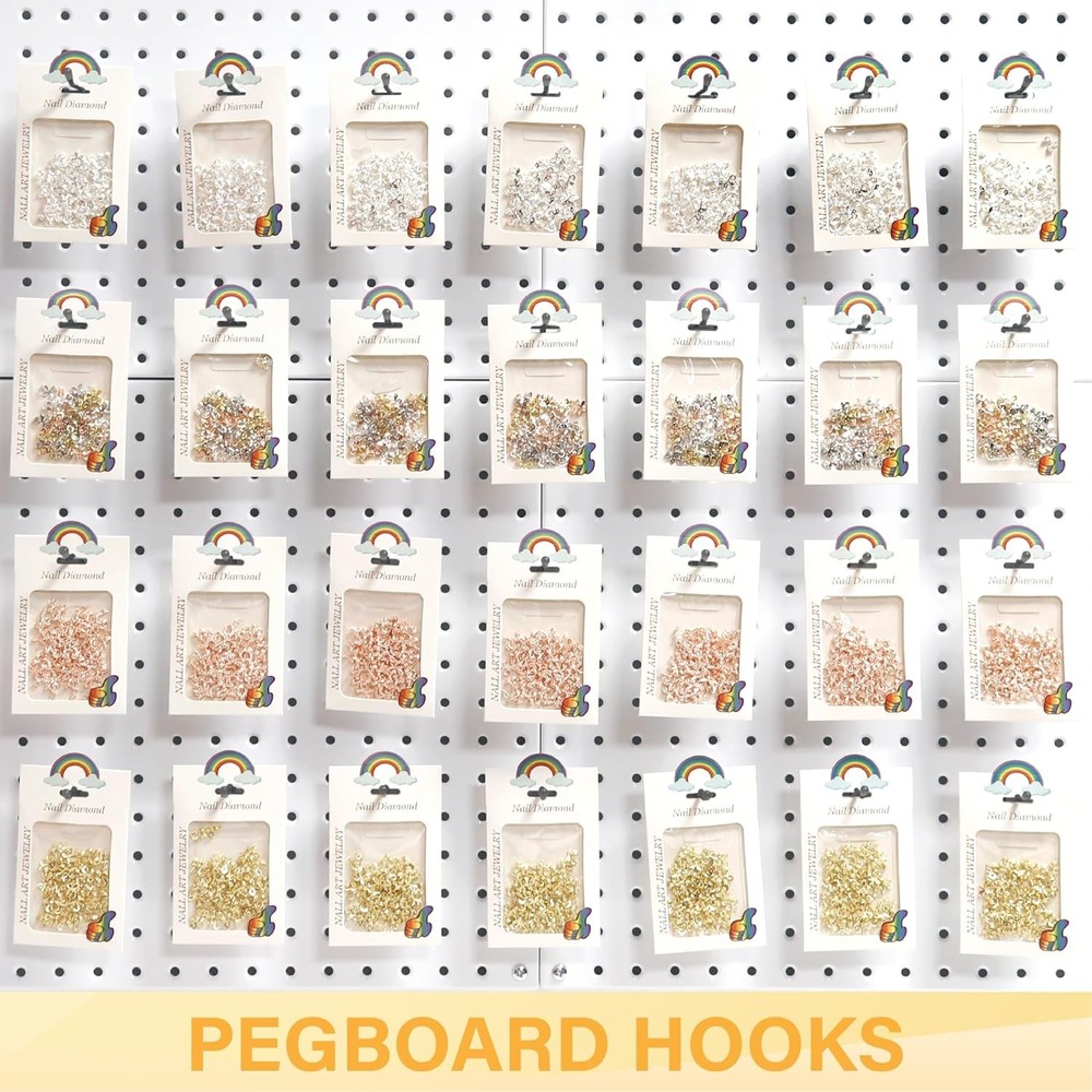 Black Pegboard Hooks 4 Inch, 50PC, Peg Board Hooks, fit 4'',