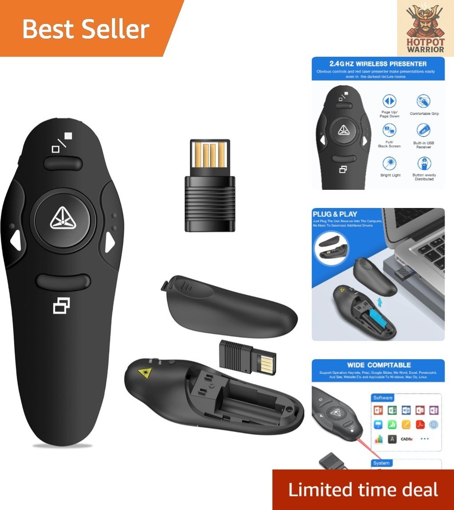 Professional USB Wireless Presenter Clicker for PowerPoint & Google Slides
