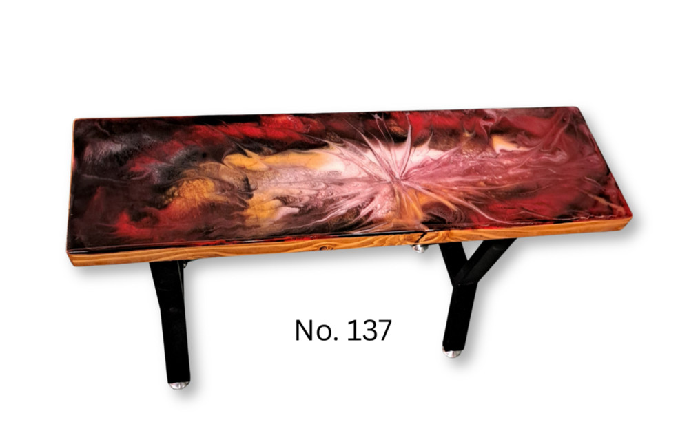 Functional Art Bench – Epoxy Top & Metal Legs (9" Series)