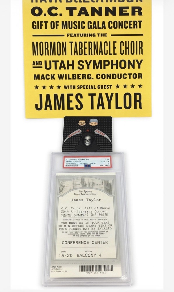 James Taylor Mormon Tabernacle Choir Ticket & Program Psa 5 Very Rare