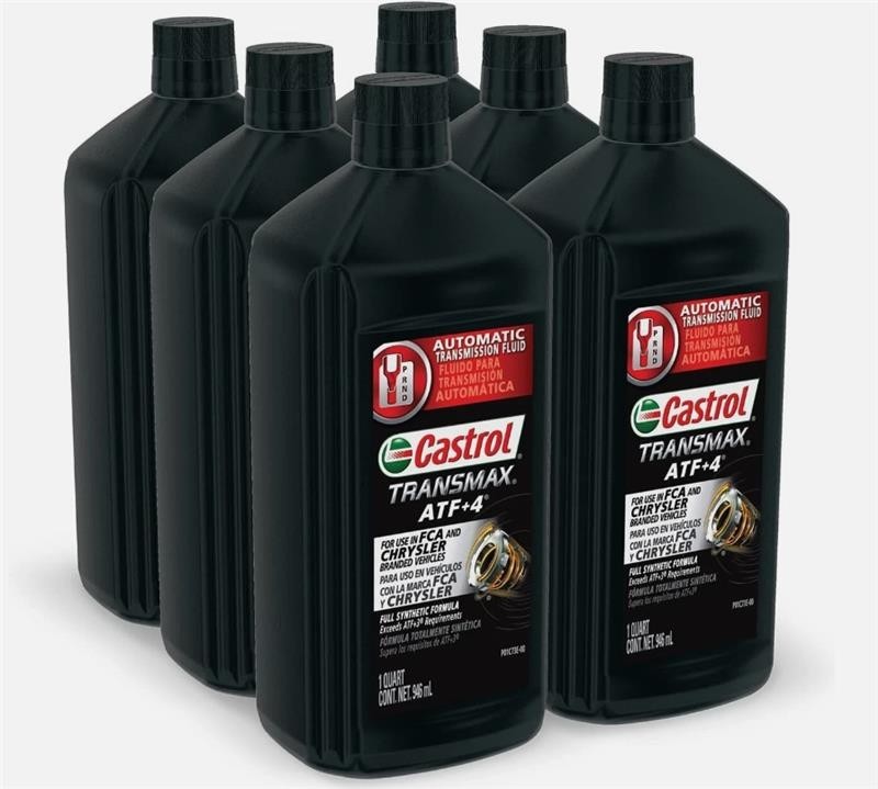 Castrol Transmax ATF+4 Automatic Transmission Fluid, 1 Quart, Pack of 6, New