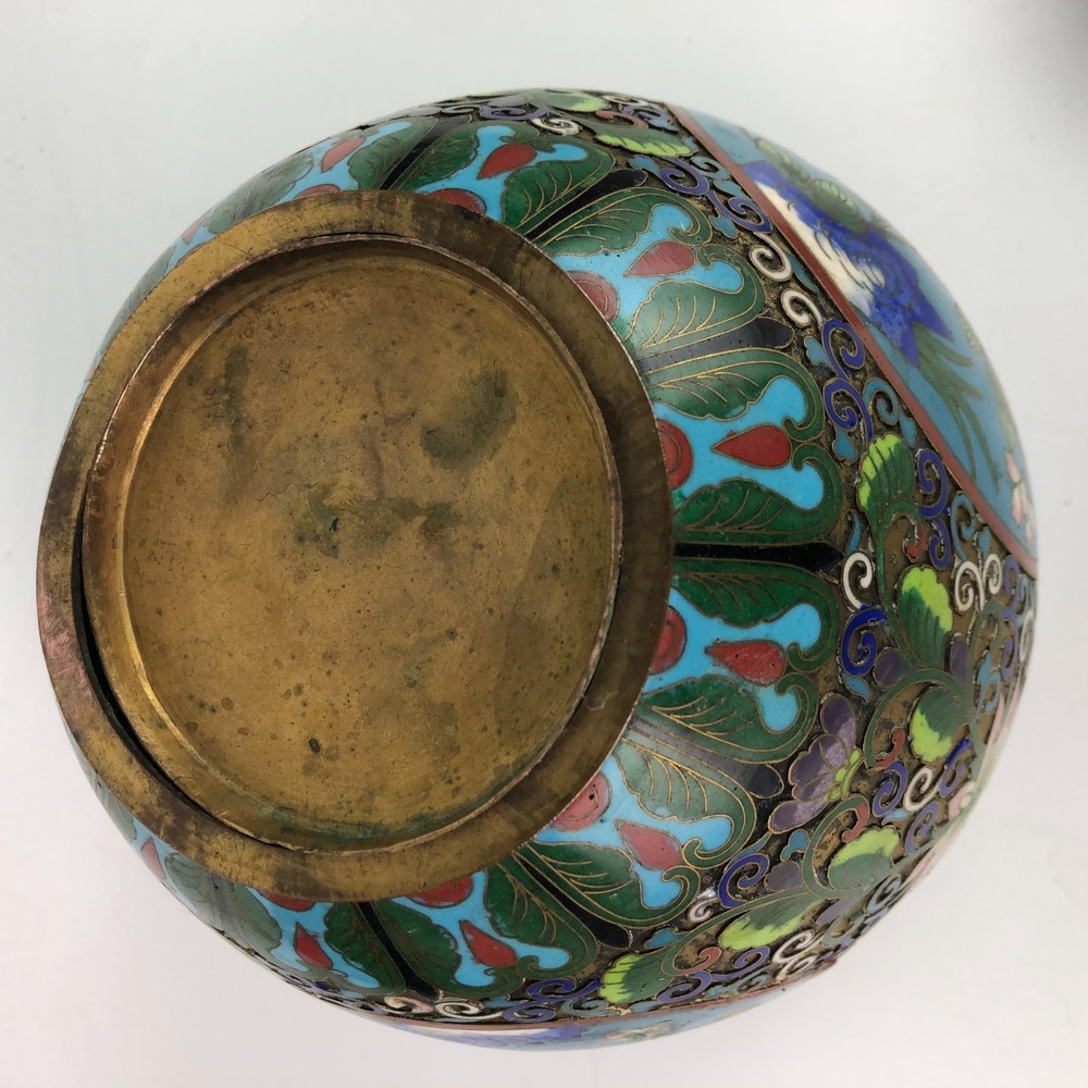 Vintage Chinese Cloisonne Ginger Jar