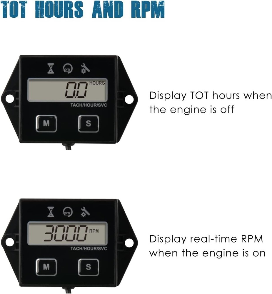 Compact Digital Tachometer with Maintenance Reminder - Essential Engine Tool Set