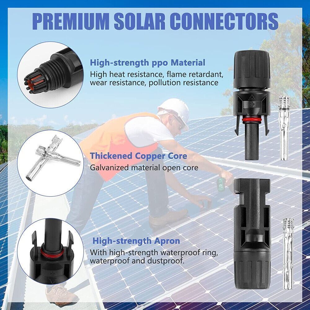 12/24PCS Solar Panel Cable Wire Connectors Crimper PV Crimping Pliers Tools Set