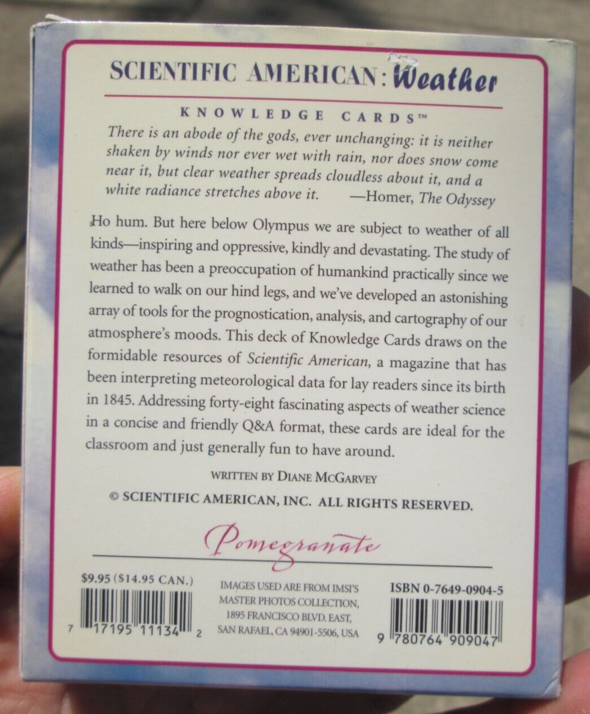 Scientific American Weather Quiz Deck Knowledge Cards in EUC!