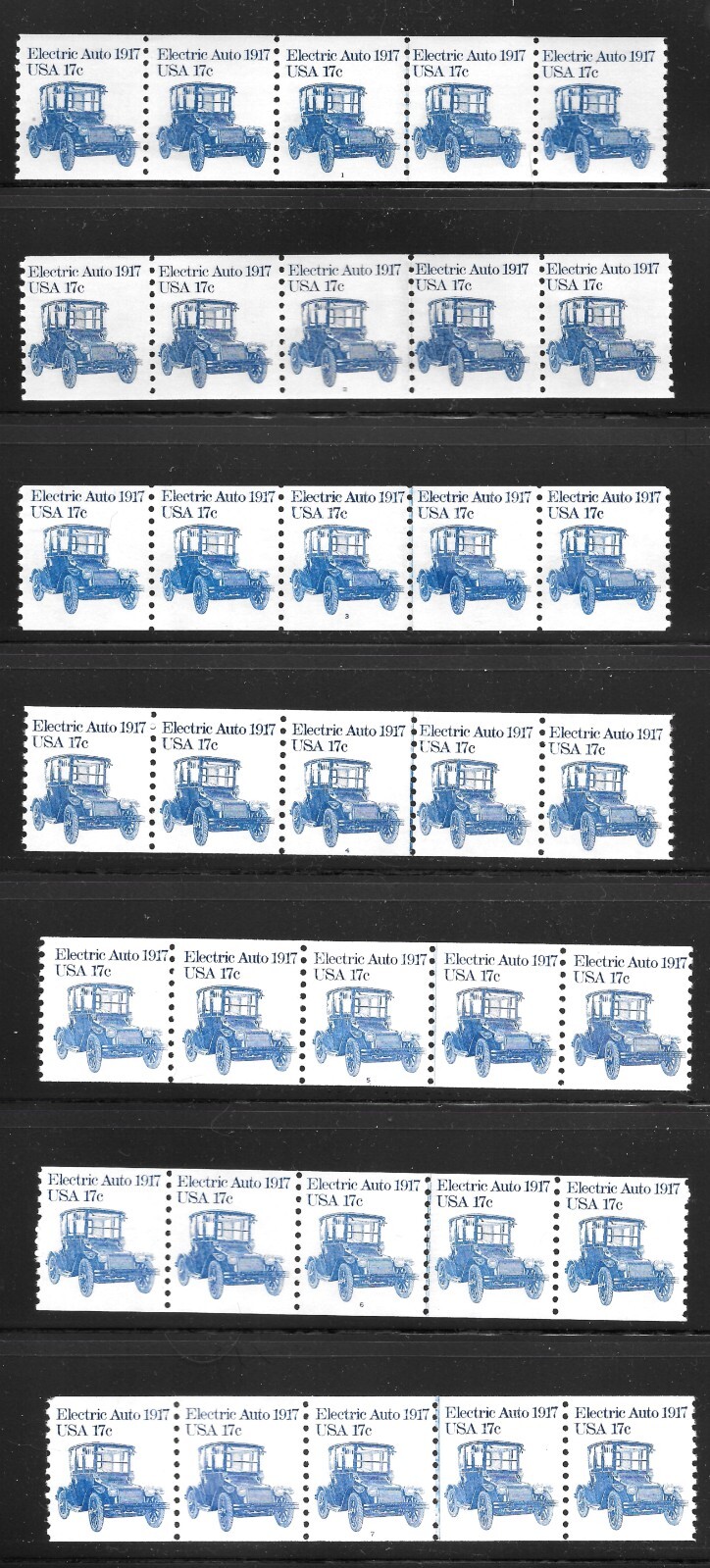 Scott # 1906-1906a 17c Auto PNC5s, Complete SET of 22, QUALITY! Cat.-$377.75