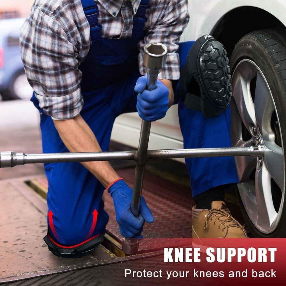Professional Knee Pads for Work Construction with Heavy Duty Cap Foam Padding...