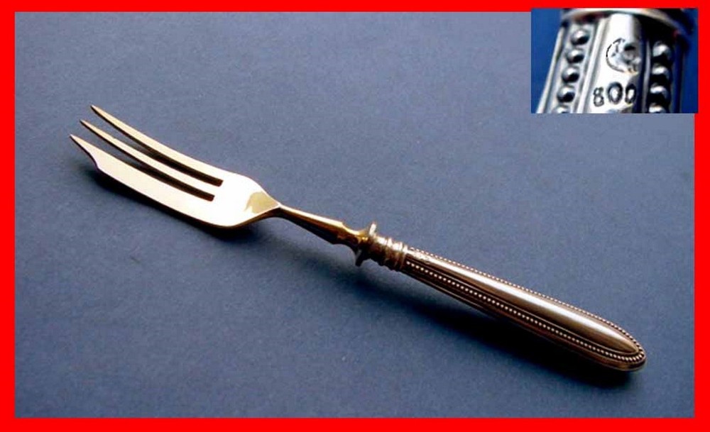 1. By 2. Fork/Kitchen Fork , 800er Silver, XIX C.C204