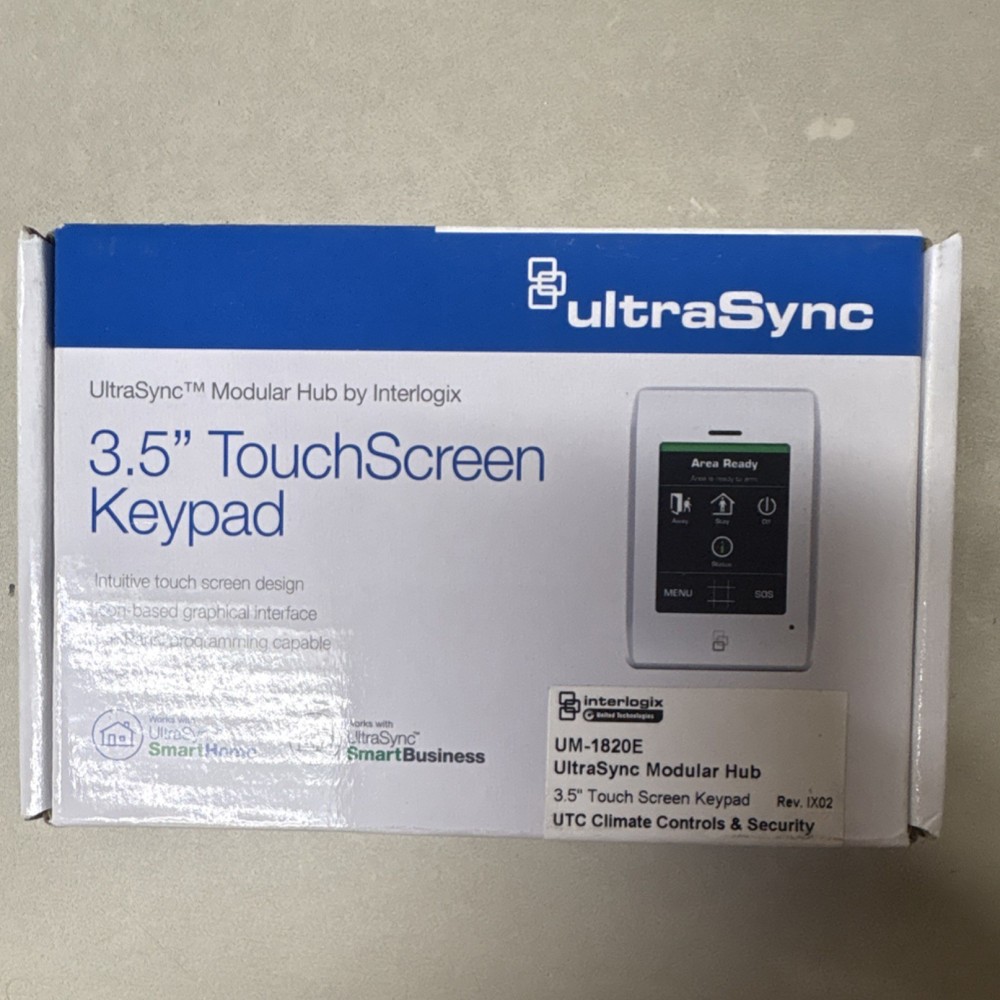 Interlogix UM-1820E UltraSync Modular Hub Keypad Touch Screen White