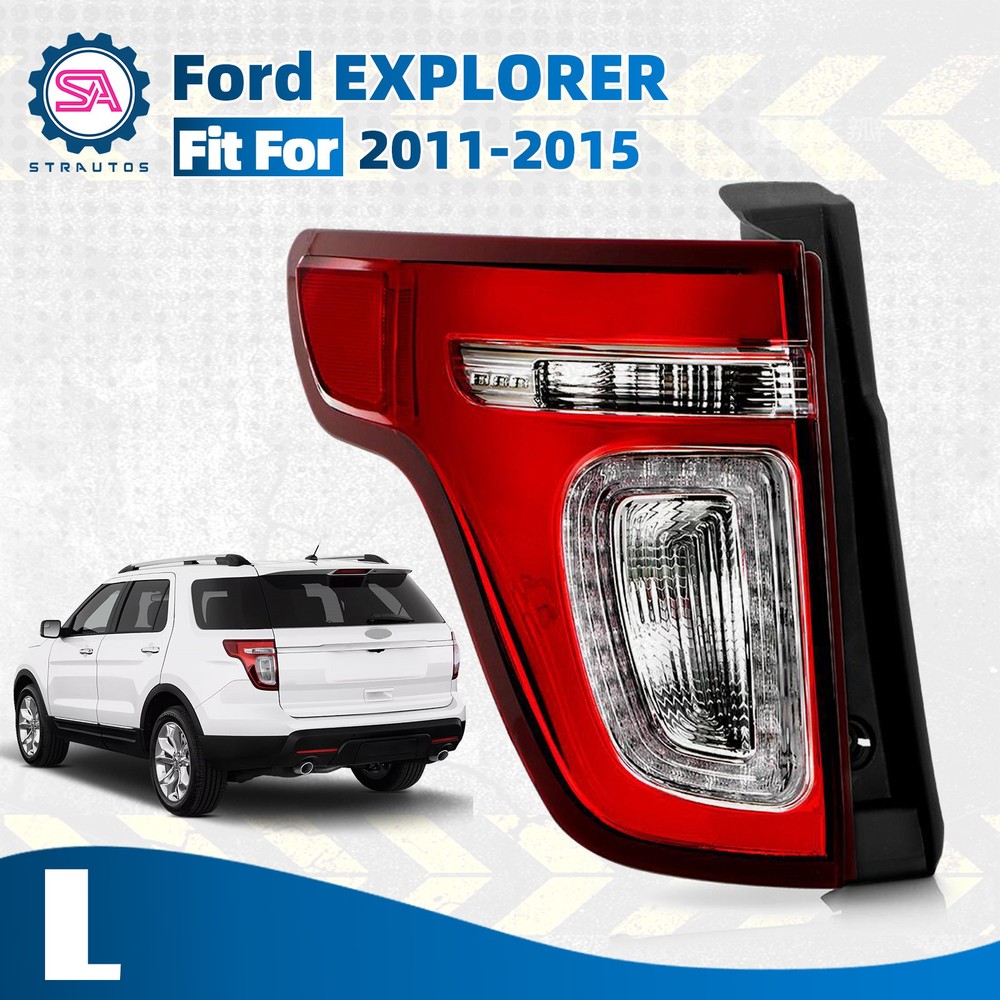 LED Tail Light For 2011-2015 Ford Explorer Red Clear With Bulbs Left Driver Side