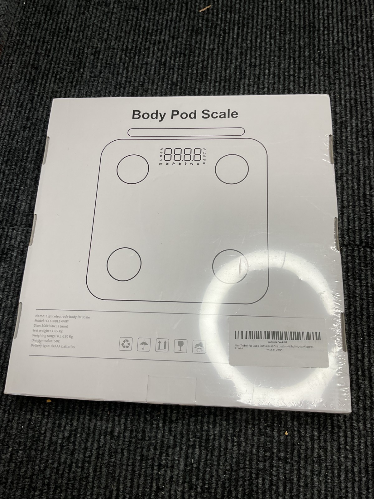 Body Pod Smart Scale 8-Electrode Body Composition Scale 40+ Metrics 400lb
