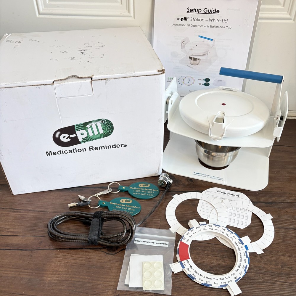 EUC e-PILL MedTime STATION Automatic Pill Dispenser Helps w/Dexterity Locking