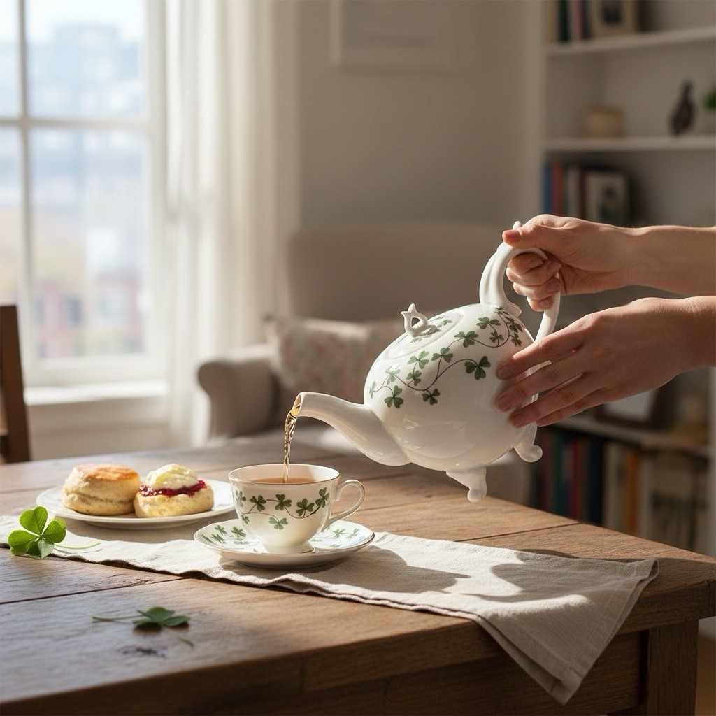 Shannon Godinger Teapot Shamrocks Irish Ireland Mint Condition Vintage