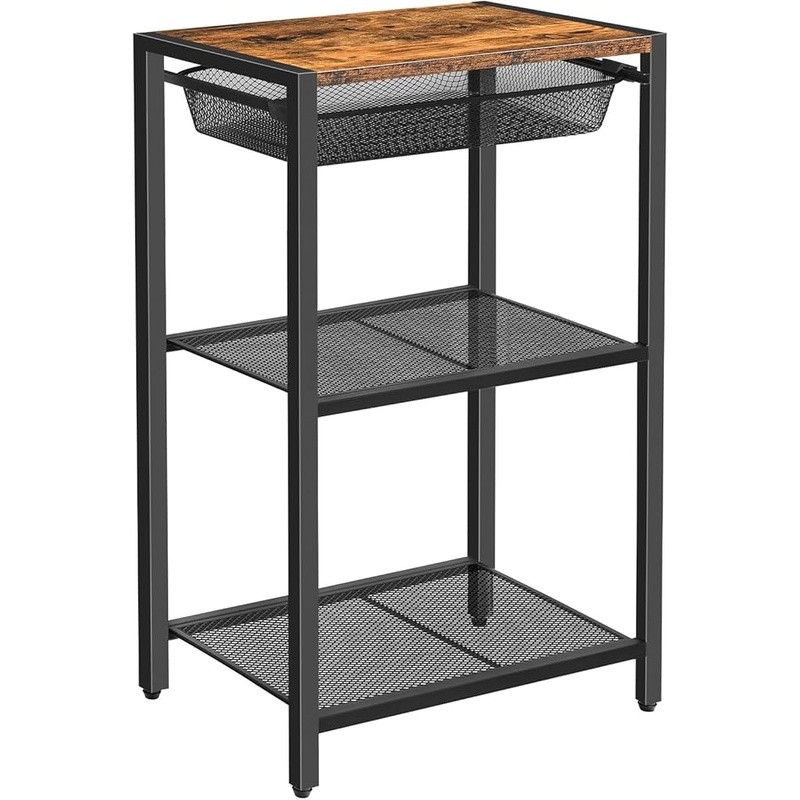 Multi-Layer Telephone Table with Storage Shelves - End Table Organizer