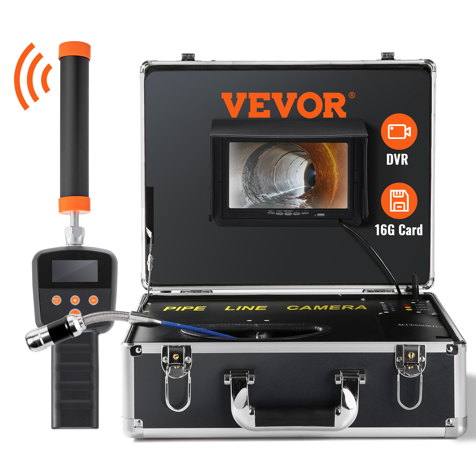 VEVOR 40m/131ft Sewer Camera Pipe Inspection Camera 7" Screen 1000TVL Camera