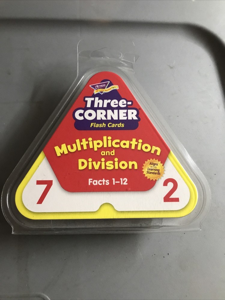 Three Corner Flash Cards Multiplication & Division Practice Learn Make Math Fun